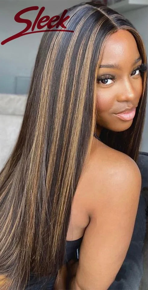 4x4 Transparent Highlight Lace Front Wig With Closure