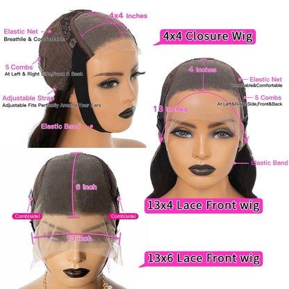 HD Transparent Lace Front Wig With Closure And Deep Part