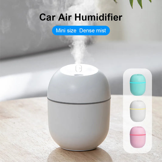 Mini USB Portable Air Humidifier 220ml Essential Oil Diffuser 5V USB Output With LED Light For Home Car Mist Maker Face Steamer