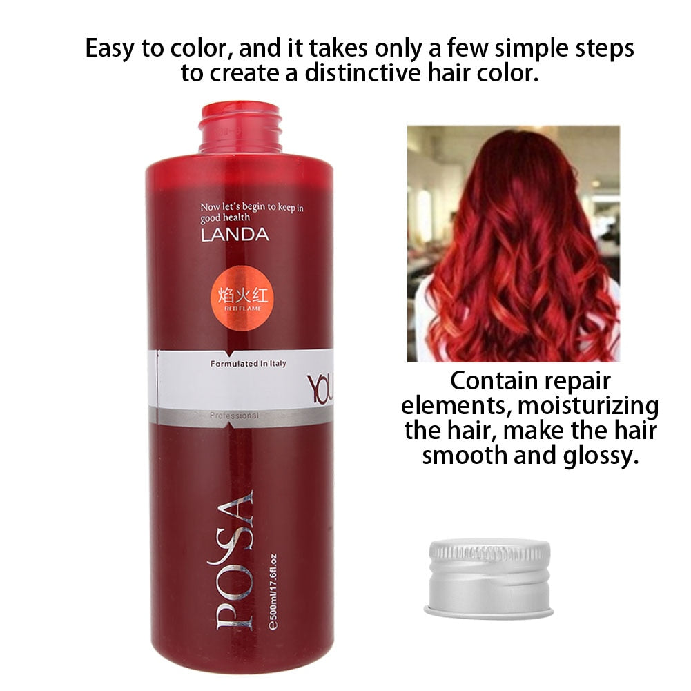500ml Semi-Permanent Hair Dye Cream (Red; Grey; Blue; Purple; or Wine Red)