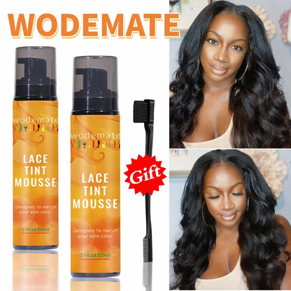 Lace Tint Mousse Waterproof Lace Tint Spray For Lace Wig Light Brown Hair Dye Quick Dry  Wig Grids Concealer No Residue