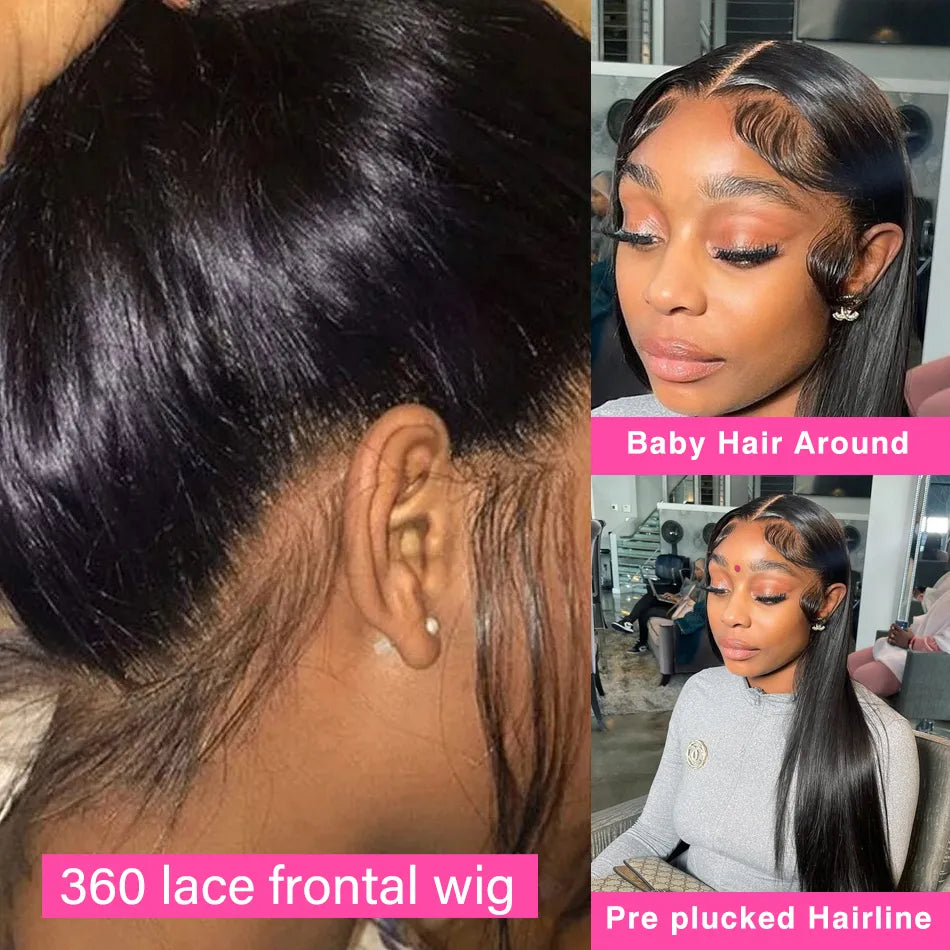 HD Transparent Pre-Plucked Bone Straight Lace Front Wig