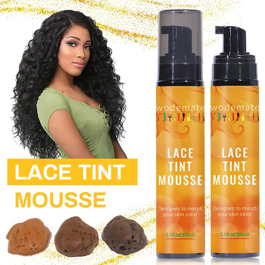 Lace Tint Mousse Waterproof Lace Tint Spray For Lace Wig Light Brown Hair Dye Quick Dry  Wig Grids Concealer No Residue