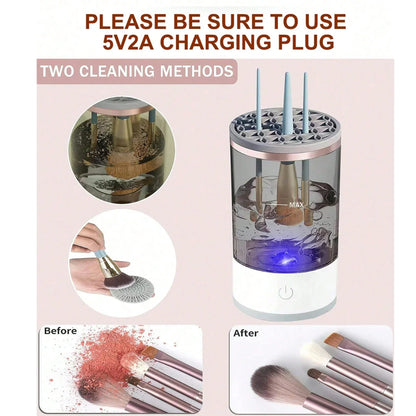3-in-1 Automatic Makeup Brush Cleaning and Drying Stand - Keep Your Brushes Fresh and Ready to Use!